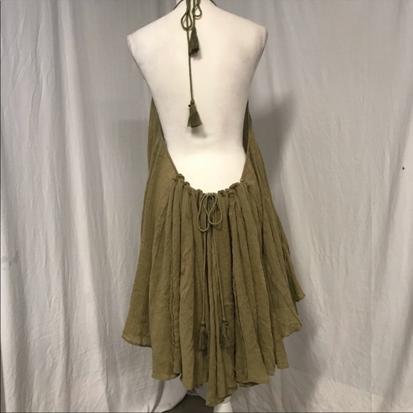 NWOT Free People Catching Rays Moss Halter Dress M - Picture 3 of 9